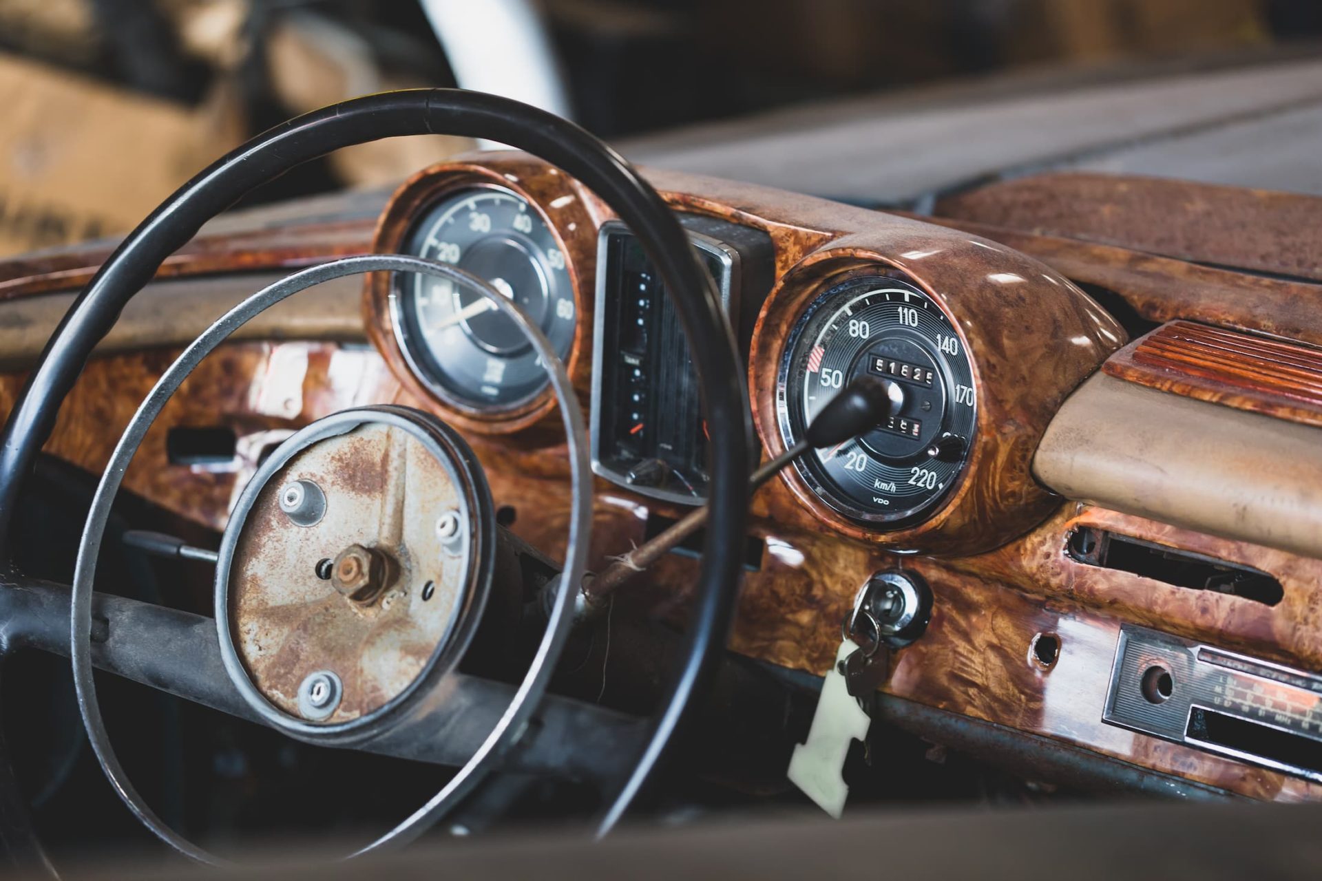Vintage Car Dashboard For Web