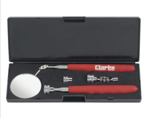 Clarke Cht649 Telescopic Magnetic Pick Up & Inspection Mirror Set