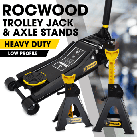 Trolley Jack 3 Ton Tonne Low Profile Hydraulic & Axle Stand Set 3 Ton Car Garage
