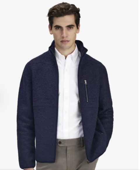 John Henric Dark Blue Fleece Jacket