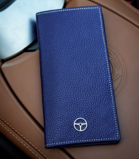 Globetrotter Full Grain Leather Long Wallet Blue