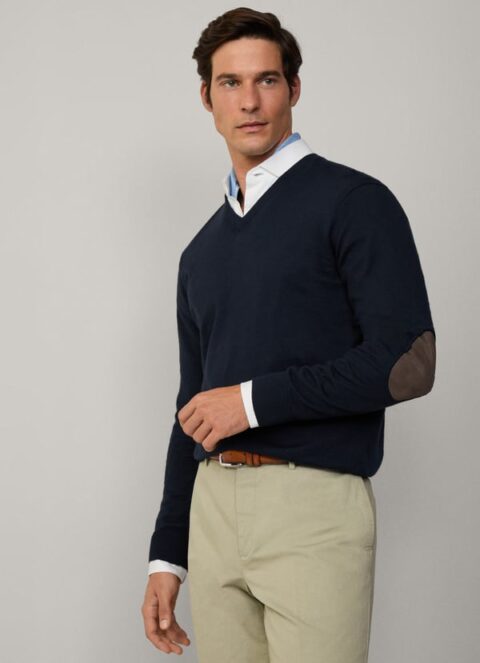 Cotton Cashmere V Neck Jumper