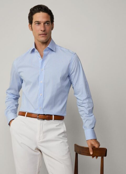 Tailored Fit Formal Stretch Stripe Shirt